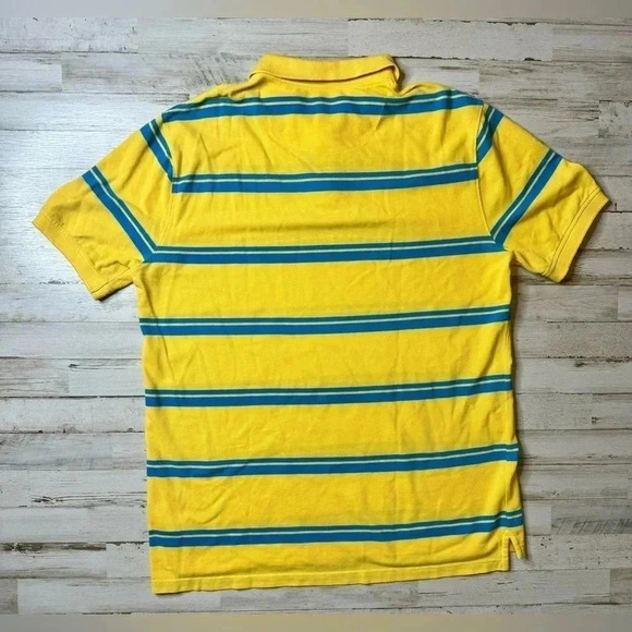 Saddlebred Perfect Polo - Men's Large Yellow Blue Stripes Shirt - Picture 7 of 7
